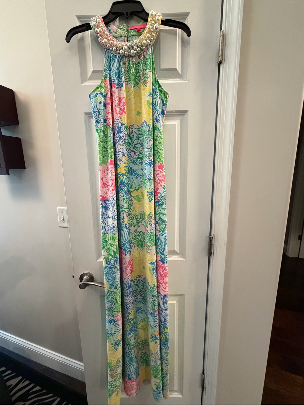 Lilly Pulitzer Shawn Maxi XS pearl dress multi cheek to cheeks